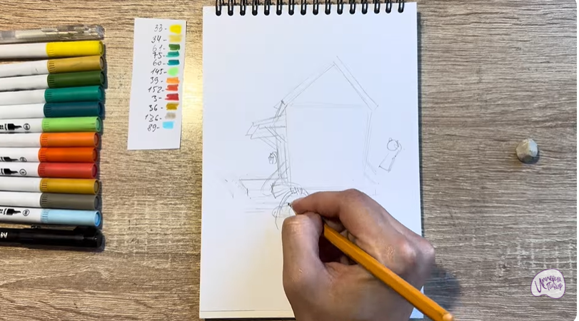 Рисуем Вася из мультфильма  "Домики"