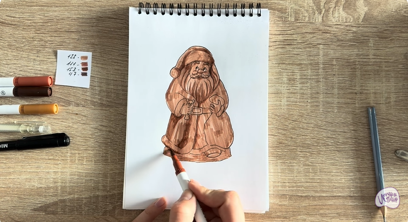 Рисуем Шоколадный Дед Мороз