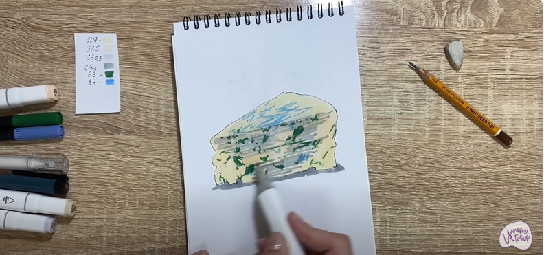Рисуем Сыр с плесенью