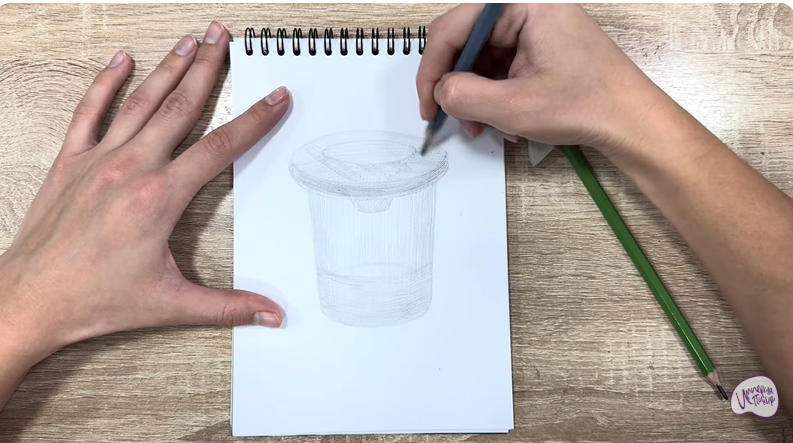 Рисуем Стакан-непроливайка