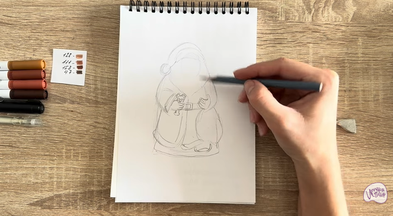 Рисуем Шоколадный Дед Мороз