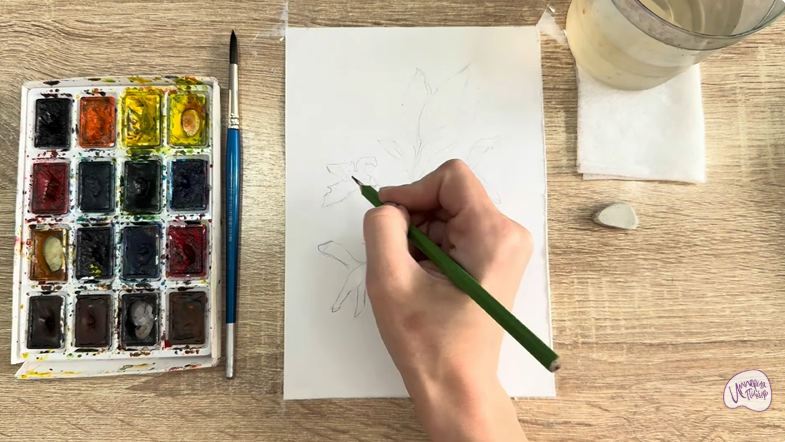 Рисуем Форзиция