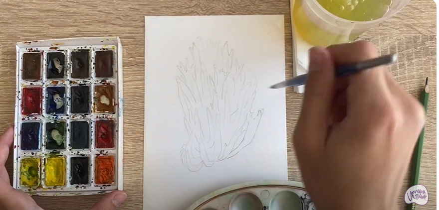 Рисуем Рогатик жёлтый