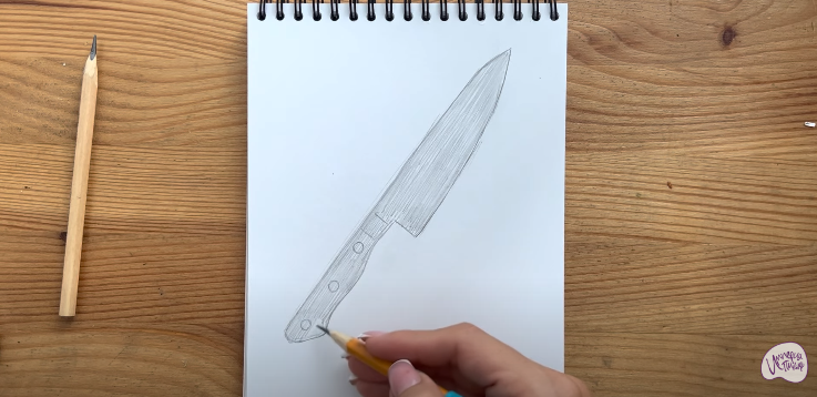 Рисуем Кухонный нож