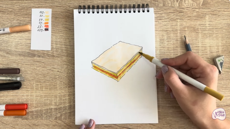 Рисуем Пирожное "Александровская полоска"