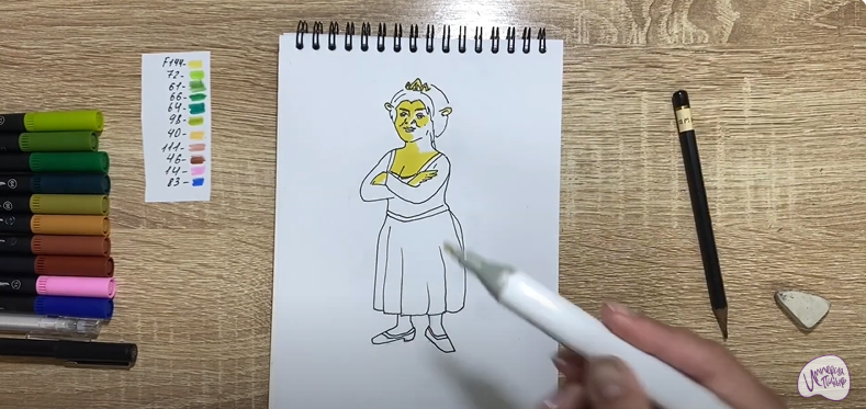 Рисуем Принцесса Фиона из "Шрека"