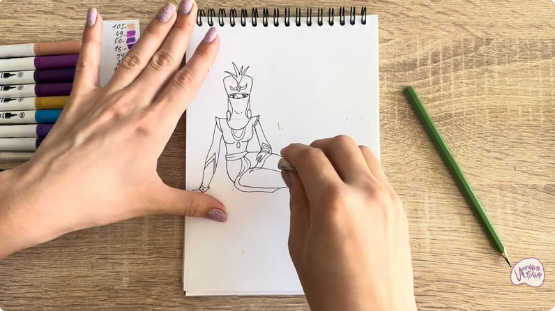 Рисуем Шамаханская Царица из "Три богатыря"