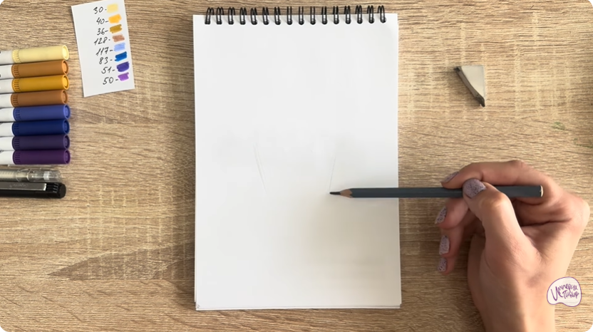 Рисуем Кекс с черникой