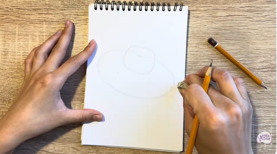 Рисуем Соломенная шляпа