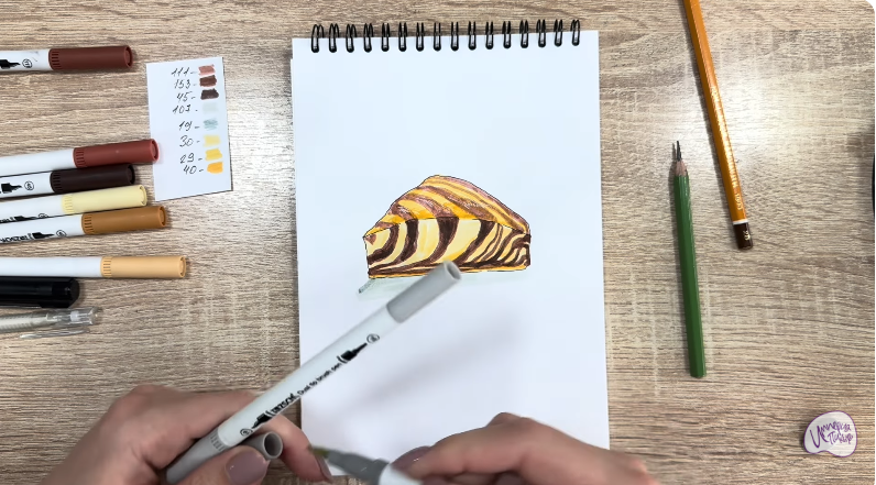 Рисуем Кекс "Зебра"