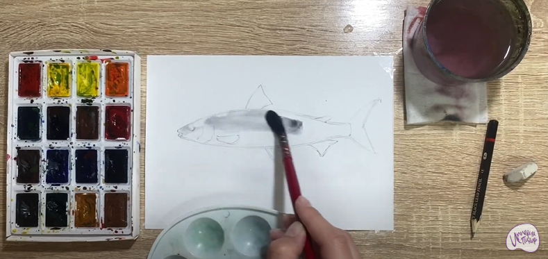 Рисуем Байкальский омуль