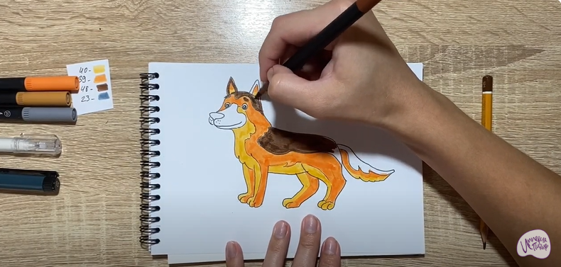 Рисуем Мультяшная овчарка