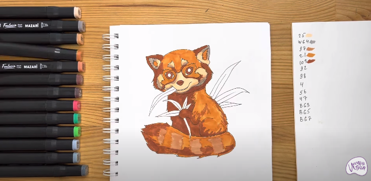 Рисуем Красная панда