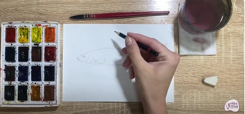 Рисуем Байкальский омуль