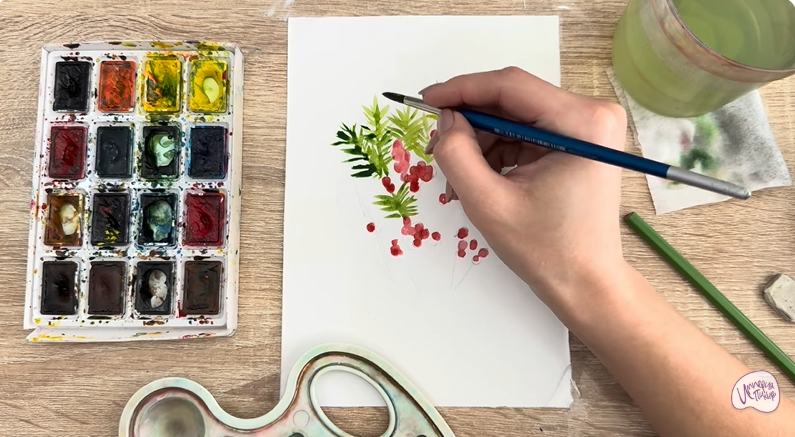 Рисуем Тис ягодный