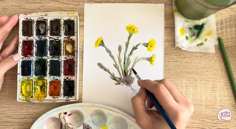 Рисуем Мать-и-мачеха