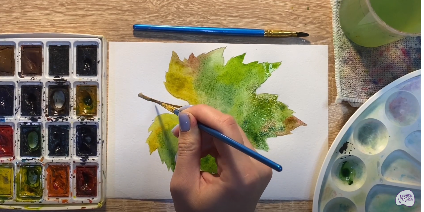 Рисуем Лист винограда