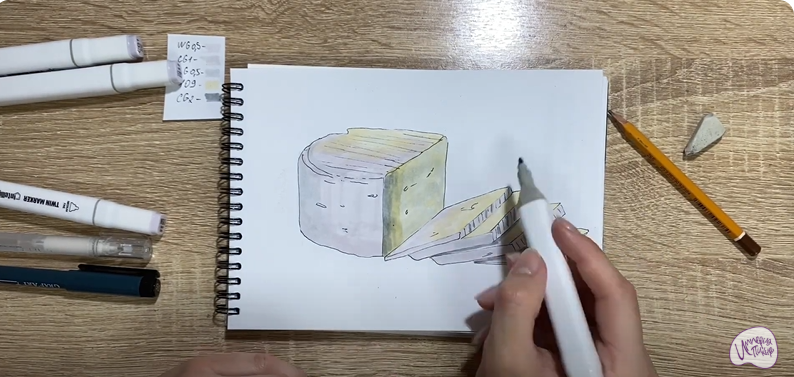 Рисуем Сыр "Фета"