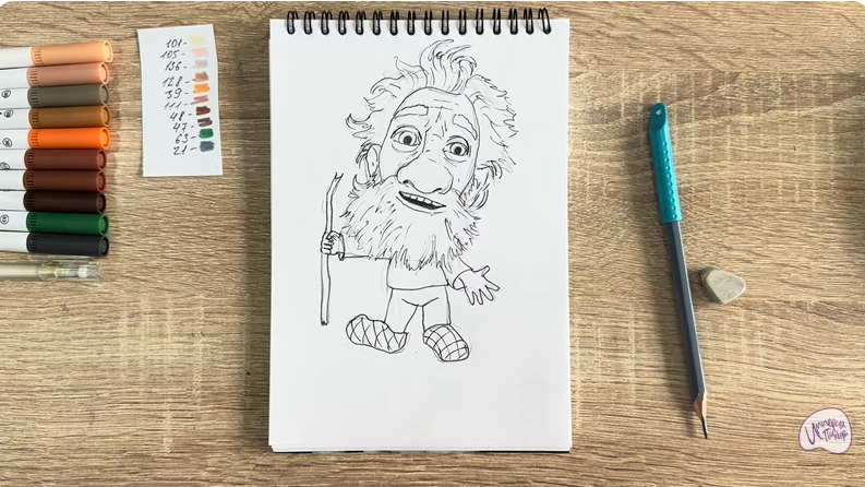 Рисуем Нафаня из фильма "Домовёнок Кузя"