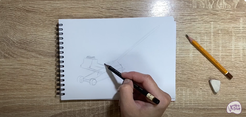 Рисуем Подкатной домкрат