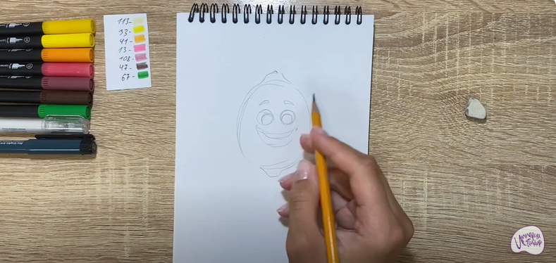 Рисуем Мультяшный лимон