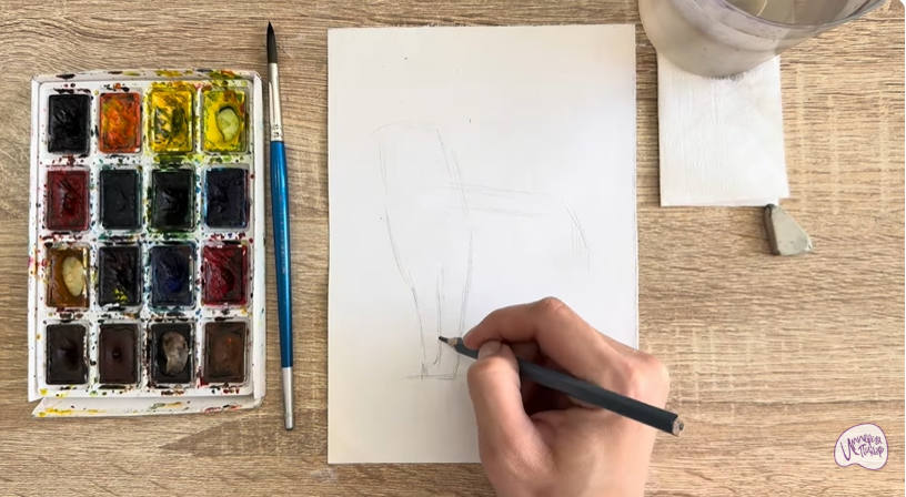 Рисуем Собака породы Бернский зенненхунд