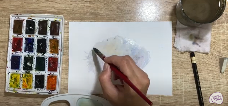 Рисуем Ежовик гребенчатый