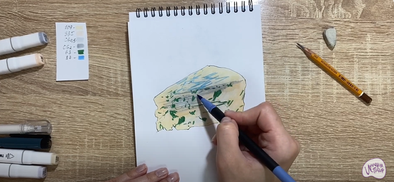 Рисуем Сыр с плесенью