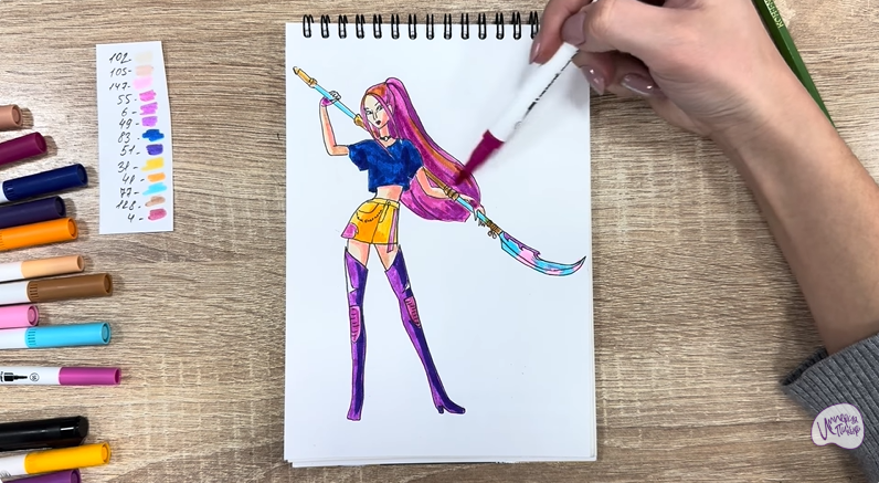 Рисуем Мира из "Кейпоп-охотницы на демонов"