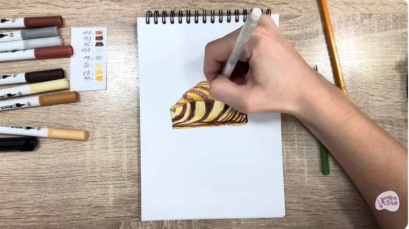 Рисуем Кекс "Зебра"