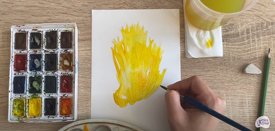 Рисуем Рогатик жёлтый