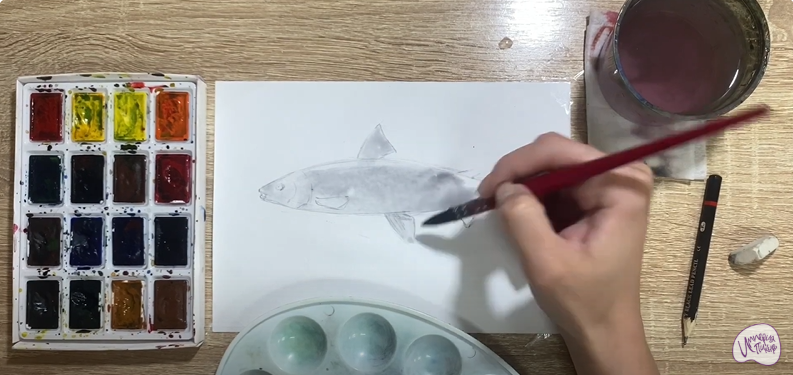Рисуем Байкальский омуль