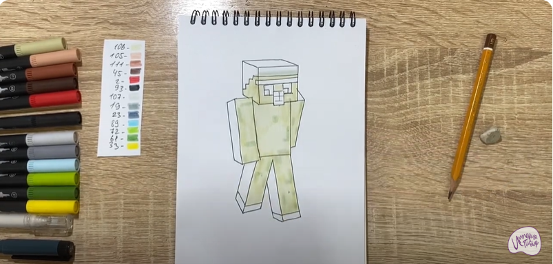 Рисуем Голем из "Minecraft"