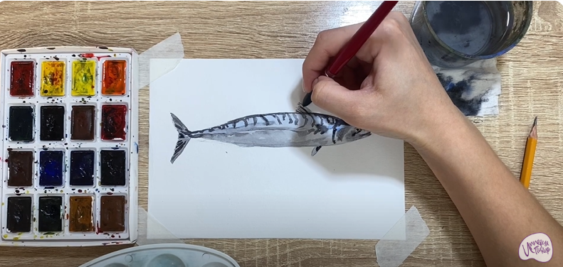 Рисуем Скумбрия