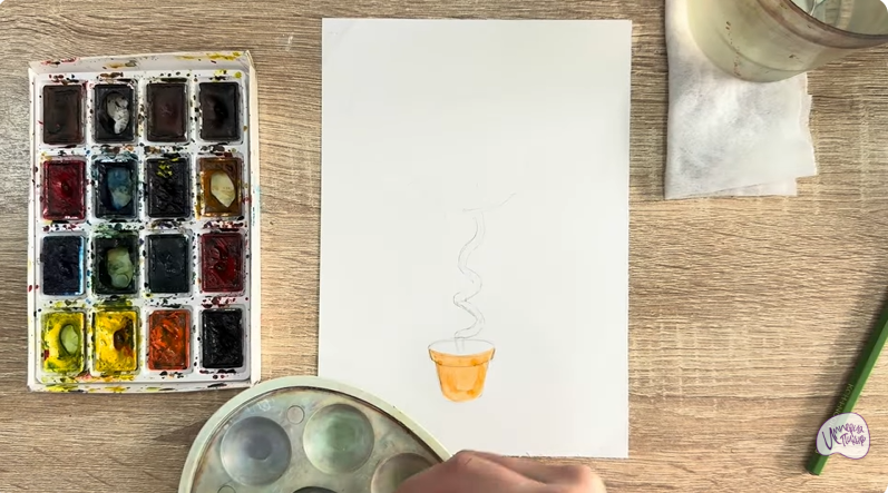 Рисуем Мирт обыкновенный