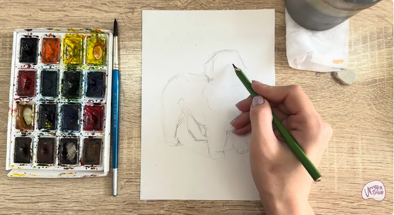 Рисуем Собака породы Ньюфаундленд