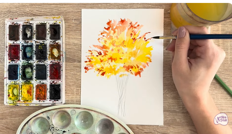 Рисуем Багрянник японский