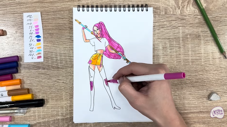 Рисуем Мира из "Кейпоп-охотницы на демонов"