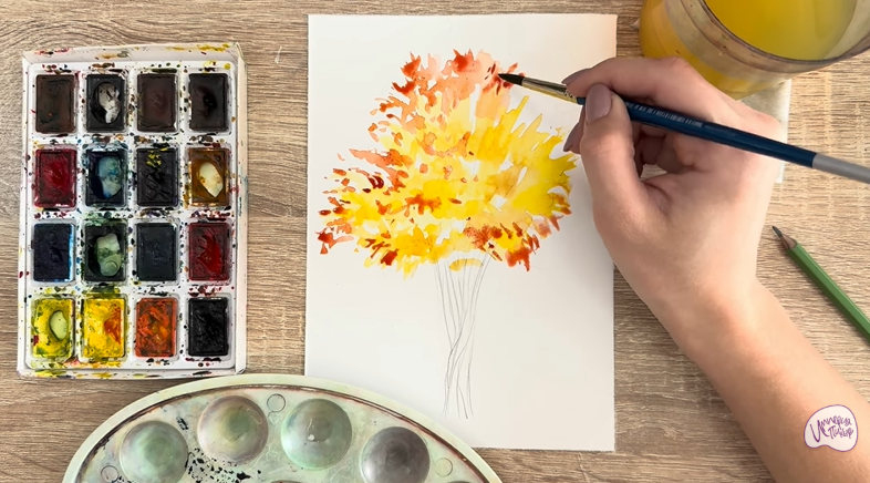 Рисуем Багрянник японский