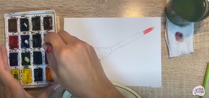 Рисуем Деревянная ложка