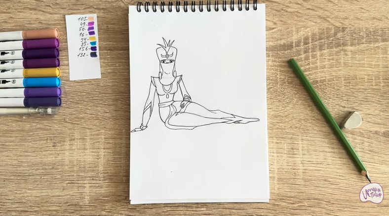 Рисуем Шамаханская Царица из "Три богатыря"