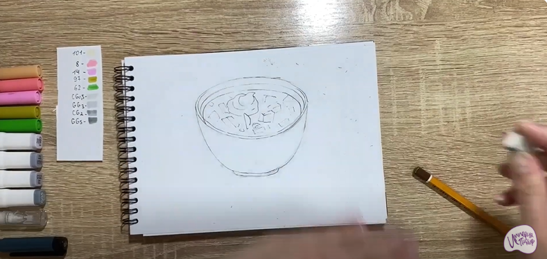 Рисуем Окрошка