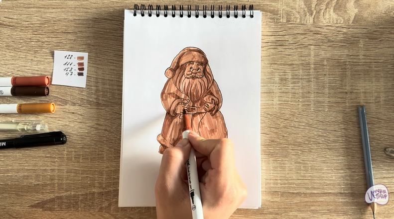 Рисуем Шоколадный Дед Мороз