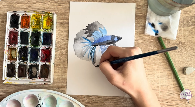 Рисуем Рыба петушок