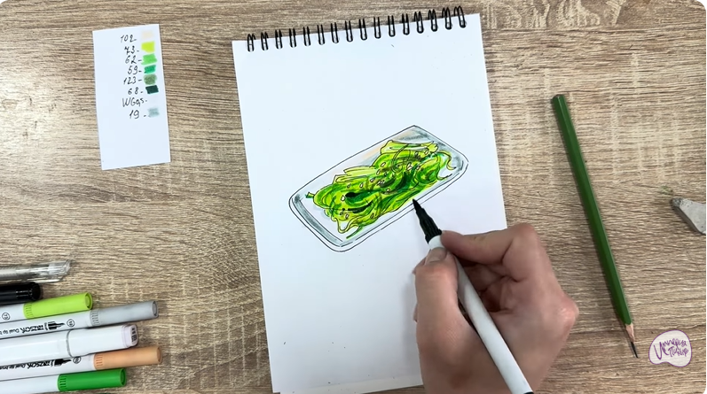 Рисуем Салат "чука"