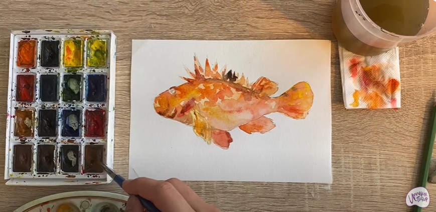 Рисуем Рыба-скорпион
