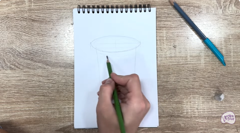 Рисуем Стакан-непроливайка