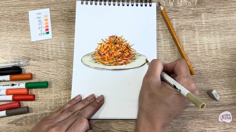 Рисуем Морковь по-корейски