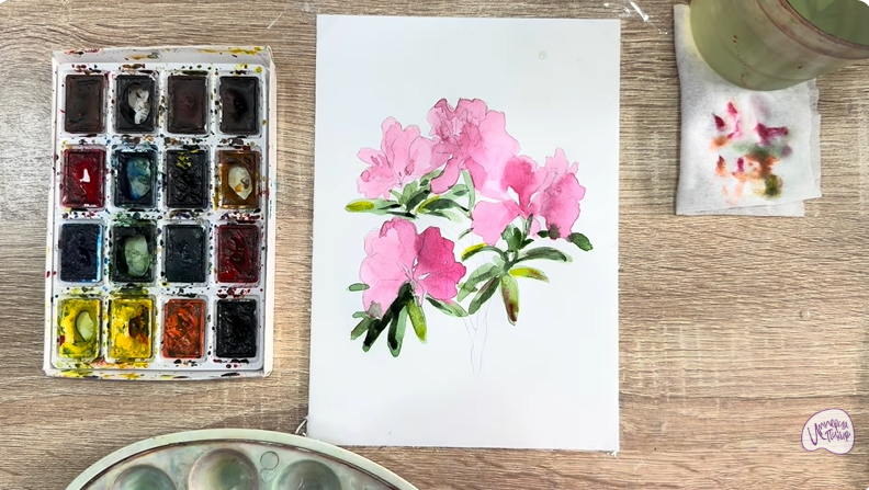 Рисуем Ветка рододендрона