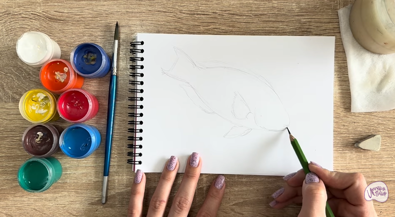 Рисуем Рыба-попугай